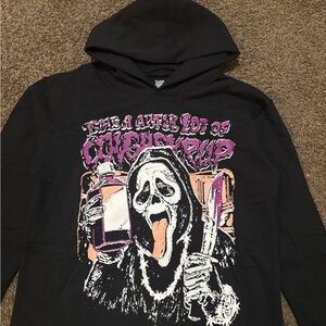 Black Graphic Crewneck Sweater